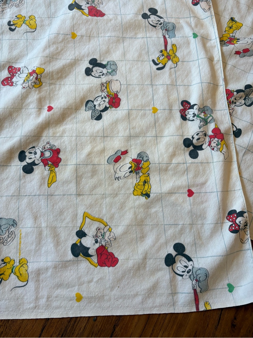 Vintage Set Of 2 Disney Cotton Baby Blankets  with Mickey & Friends Y2K